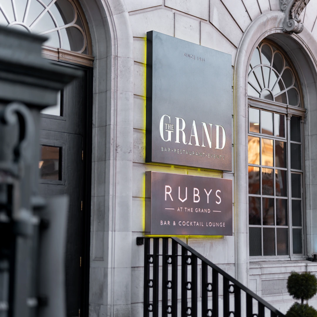The front door of The Grand and Rubys venue