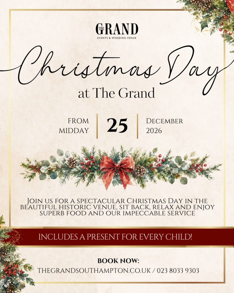 Christmas Day at The Grand, from midday on Friday 25th December 2026, includes a present for every child